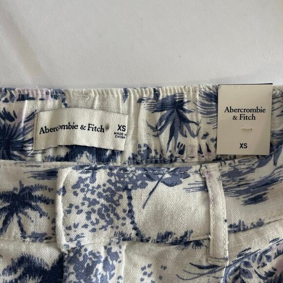 Abercrombie & Fitch Linen Blend Tropical Print Tailored Shorts NEW - Size XS - Picture 6 of 8